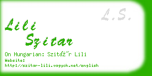 lili szitar business card